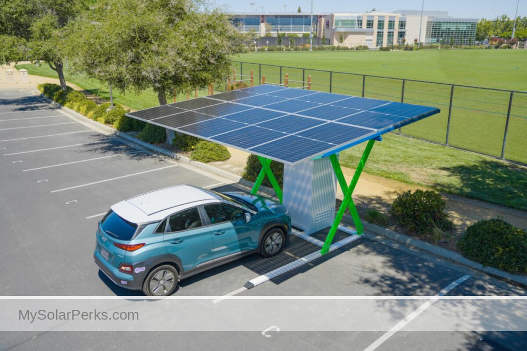 Off-grid solar EV charging system designed for quick installation